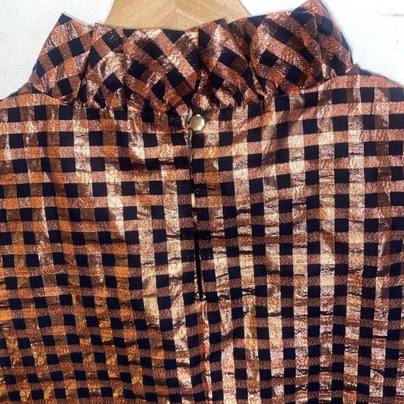 J. CREW Gingham Ruffle Neck Sleeveless Top - Picture 4 of 5